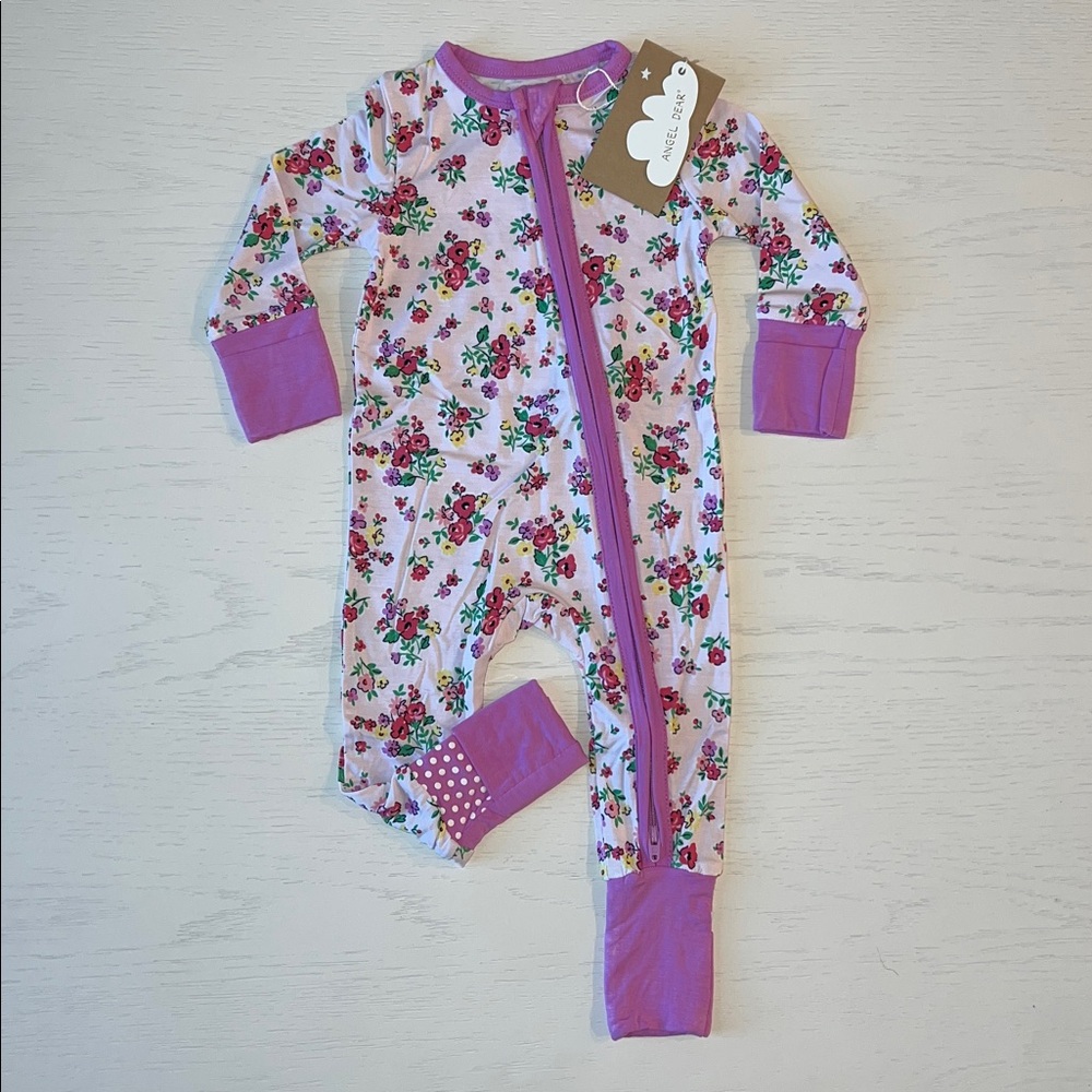 Angel Dear Convertible Romper Preppy Roses 3-6 months
